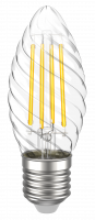 Лампа светодиодная IEK Filament 5 Вт Е27 свеча витая CТ35 4000K прозрачная