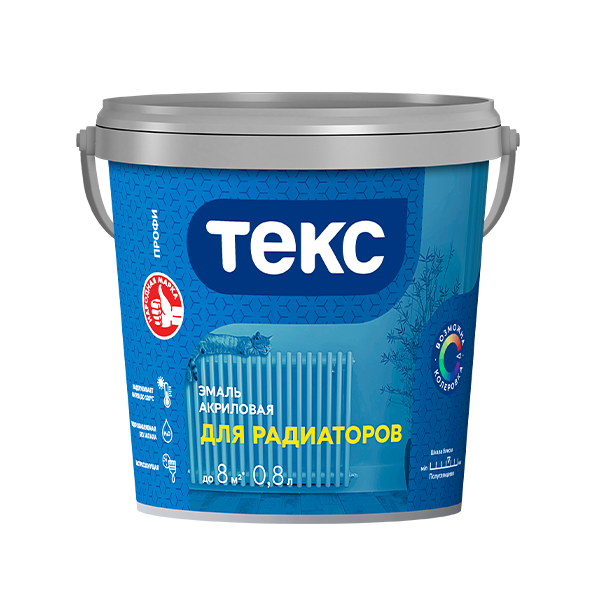 Эмаль акриловая для радиаторов Текс белая 0,8 л