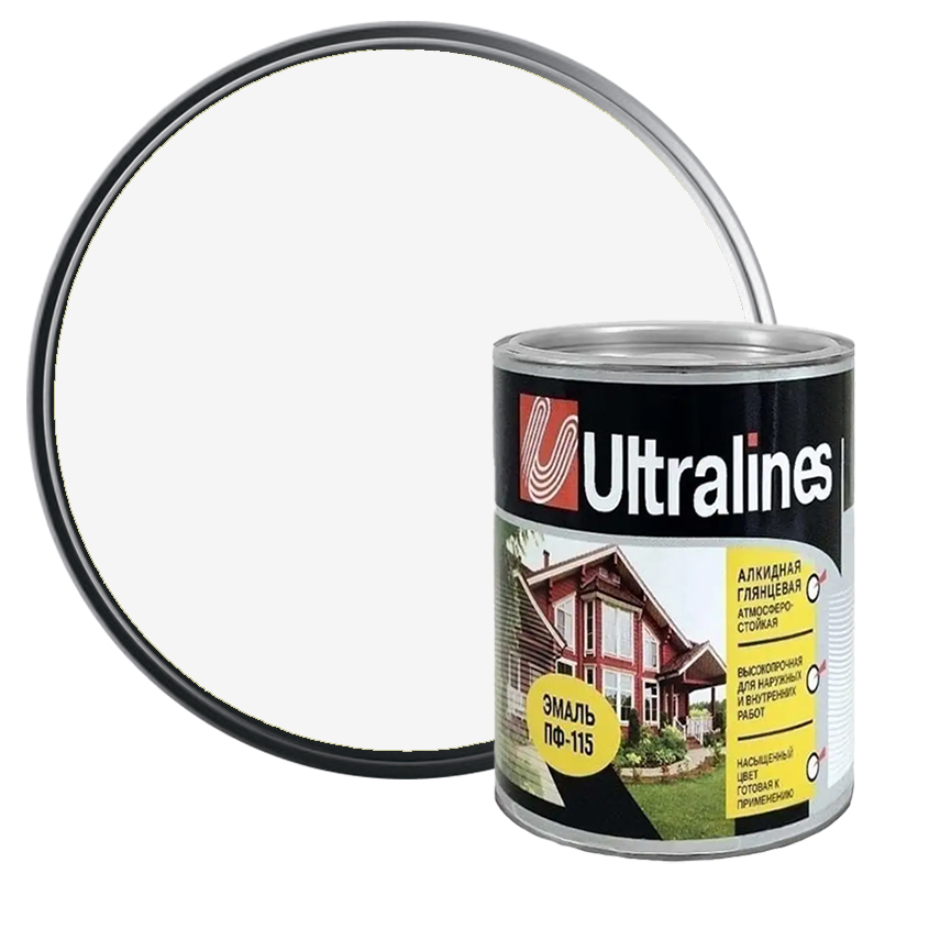 Эмаль алкидная ПФ-115 Ultra Lines белая 0,8 кг