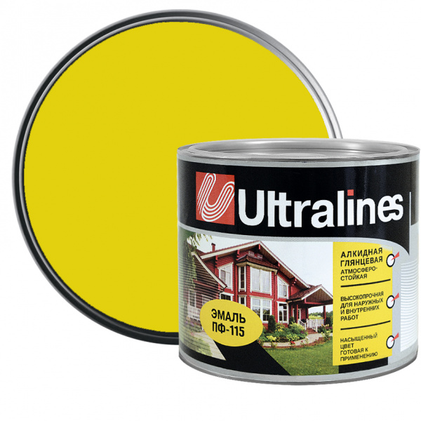 Эмаль алкидная ПФ-115 Ultra Lines лимонная 1,8 кг