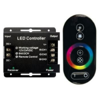 Контроллер д/светодиодной ленты RGB /12-24V/18A/сенсор черный пульт/ Ecola