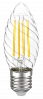 Лампа светодиодная IEK Filament 5 Вт Е14 свеча витая CТ35 4000K прозрачная