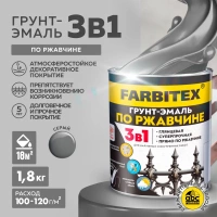 Грунт-эмаль по ржавчине Farbitex серая 1,8 кг от интернет-магазина Венас