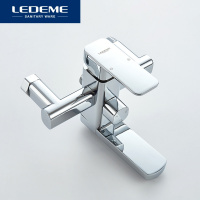 Смеситель в/д LEDEME L2433 /1руч/поворот излив/лейка/штанга/верх душ/
