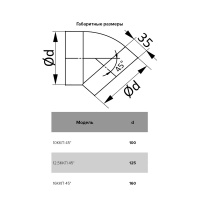 Колено д/воздуховода d100мм /45град/пласт/ ЭРА