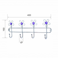 Вешалка 4 крючка /хром/ Цветы
