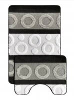 Набор ковриков для ванной L Cadesi Lemis 60х100 см/60х100 см серый-черный от интернет-магазина Венас