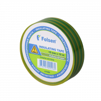 Изолента ПВХ /15мм х 10м/ желто-зеленая/ Folsen
