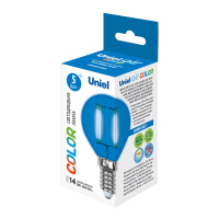 Лампа светодиодная Uniel Air Color 5 Вт Е14 шар G45 синяя