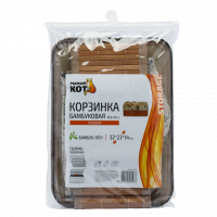 Корзина д/белья БАМБУК /BLB-09-2/32х23х14см/Рыжий кот