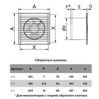 Вентилятор вытяжной 100 D A 4 /97м3/час/14Вт/Auramax/ ЭРА