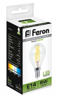 Лампа светодиодная Feron 5 Вт Е14 шар G45 4000К прозрачная