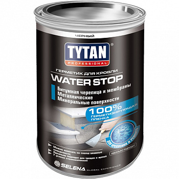 Герметик для кровли Tytan Professional Water Stop черный 1,8 кг