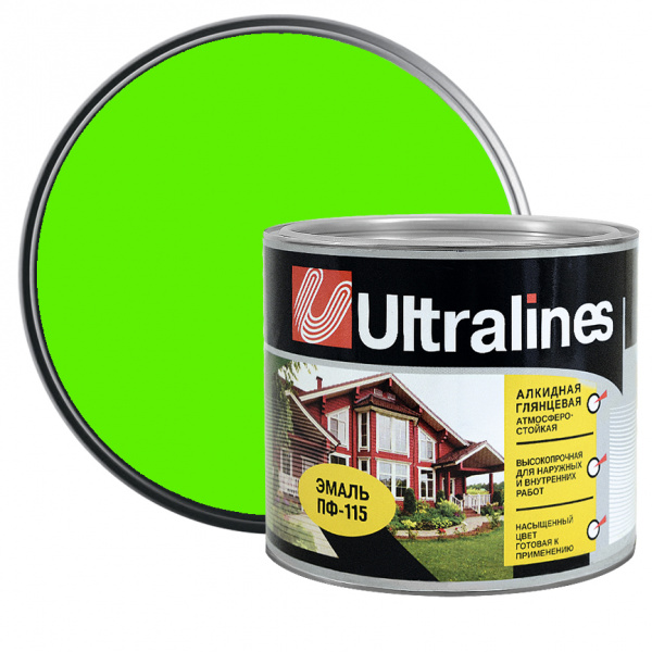 Эмаль алкидная ПФ-115 Ultra Lines зеленая яркая 1,8 кг