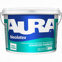 Краска для стен и потолков износостойкая Aura Neolatex база A 0,9 л от интернет-магазина Венас