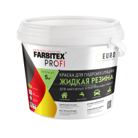 Краска акриловая для гидроизоляции Farbitex Profi Жидкая резина красно-коричневая 1 кг