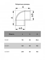 Колено вертикальное д/воздуховода /110х55мм/90град/пласт/ ЭРА