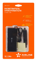 Прикуриватель-разветвитель/3 гнезда/+USB/шнур 60см/черный/AIRLINE