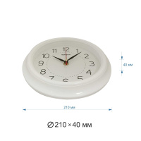 Часы настенные Apeyron /d210х40мм/белые/пластик/