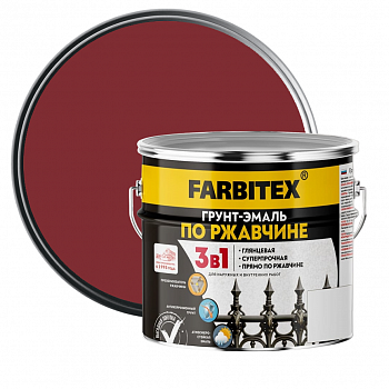 Грунт-эмаль по ржавчине Farbitex красно-коричневая 1,8 кг от интернет-магазина Венас
