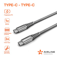 Кабель TYPE-C-TYPE-C /100см/3A/AIRLINE