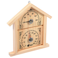 Термометр с гигрометром для бани Банные штучки Домик 24х22 см