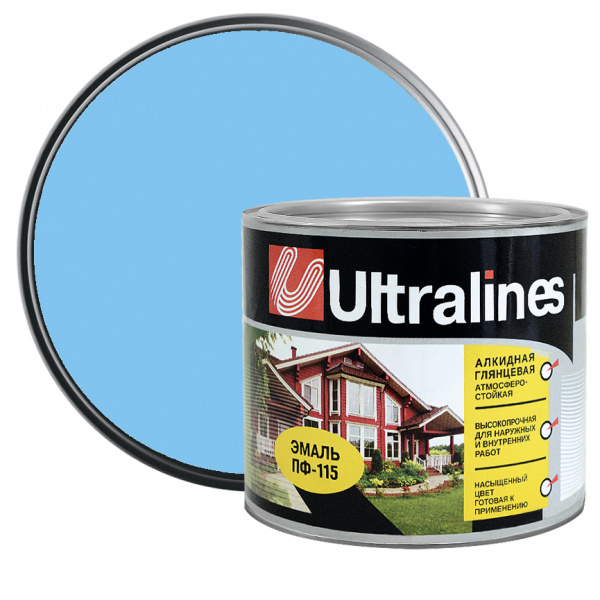 Эмаль алкидная ПФ-115 Ultra Lines голубая светлая 1,8 кг