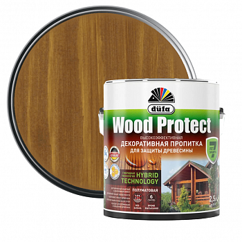 Защитно-декоративная пропитка Dufa Wood Protect тик 2,5 л от интернет-магазина Венас