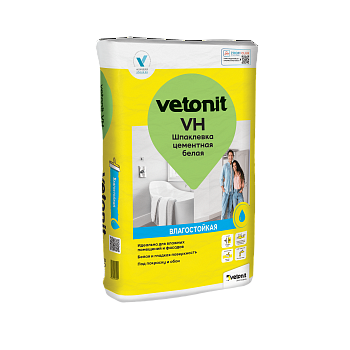 Шпаклевка цементная фасадная белая Vetonit VH 20 кг от интернет-магазина Венас
