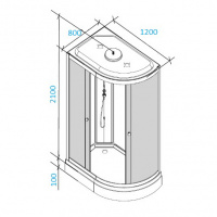 Д/кабина PARLY EF1231L /80х120х210см/низкий подд/стекло тонир/