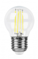 Лампа светодиодная Feron 5 Вт Е27 шар G45 2700К прозрачная