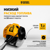 Триммер бензиновый DENZEL DT-43S /1,8кВт/43см3/разъемная штанга/