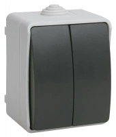 Выключатель ФОРС Серый о/у 2кл EVS20-K03-10-54-DC /IP54