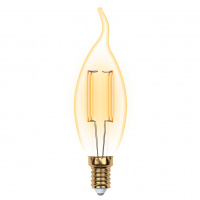 Лампа светодиодная Uniel Vintage 5 Вт Е14 свеча на ветру CW35 прозрачная