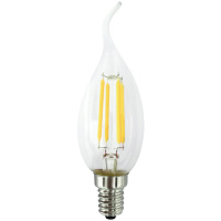 Лампа светодиодная Ecola 5 Вт Е14 свеча на ветру CW37 4000К прозрачная