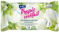 Салфетки влажные антибактериальные AURA Tropic Cocktail 15 шт