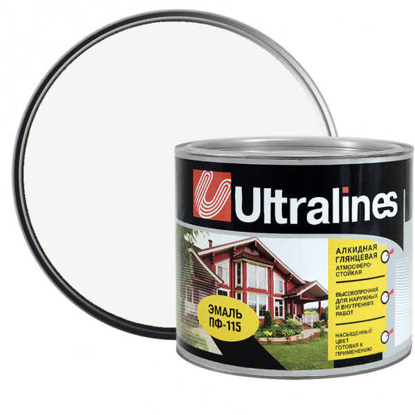Эмаль алкидная ПФ-115 Ultra Lines белая 1,8 кг