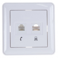 КОМПЬЮТЕРНАЯ розетка WESSEN 59 с/у 2м/RJ45+RJ11/САТ5е РСИ-251ТК5Е-18