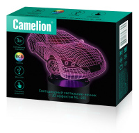 Ночник CAMELION NL-400 3D Машинка /3W/330V/USB/3хАА/RGB/сенсор/