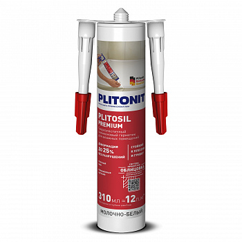 Герметик силиконовый санитарный Plitonit Plitosil Premium молочно-белый 310 мл
